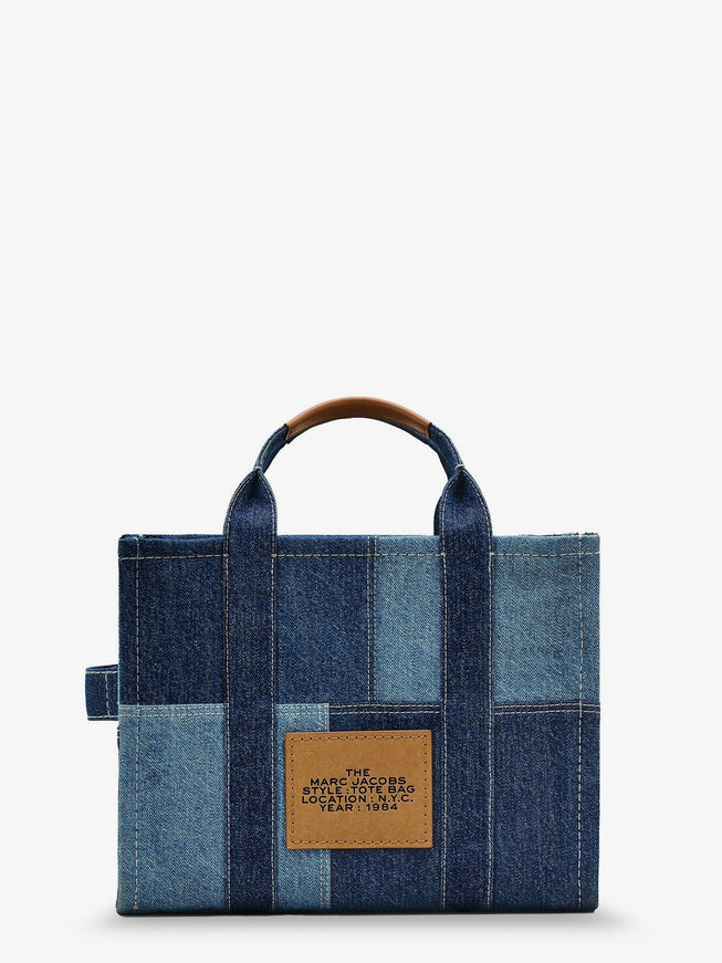 Marc Jacobs The Denim Medium Handbag With Front Logo Print
