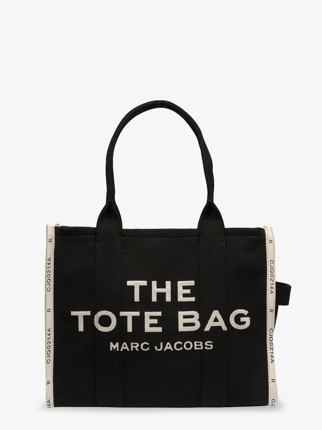 Marc Jacobs Traveler Tote Canvas Shopping Bag With Logo On The Front Uni Black