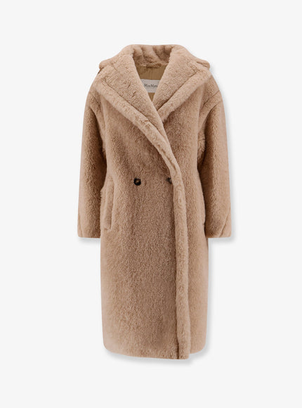 Max Mara Tedgirl Alpaca And Virgin Wool Fur Coat Albino