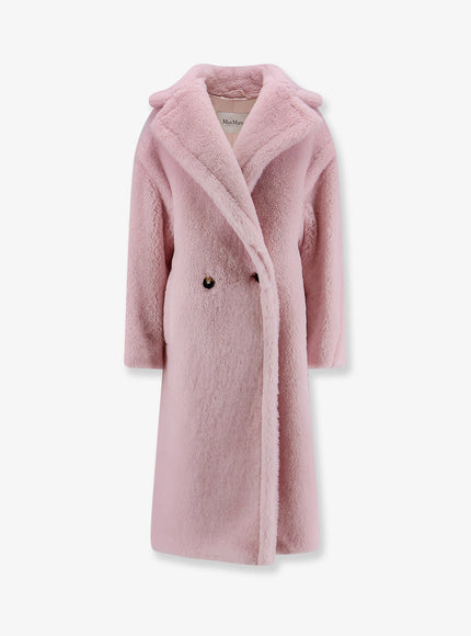 Max Mara Tedgirl Alpaca And Virgin Wool Fur Coat Rosa