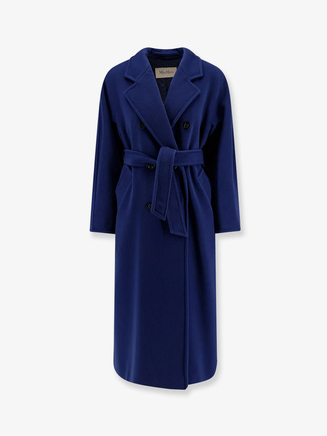 Max Mara Madame Virgin Wool And Cashmere Coat Blu Cina