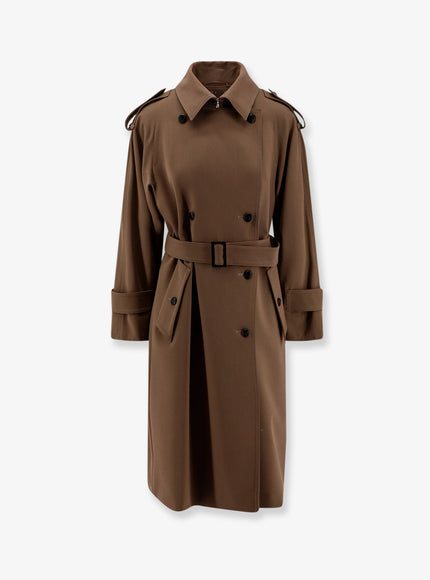 Max Mara Mxmcerto Virgin Wool Trench Marrone