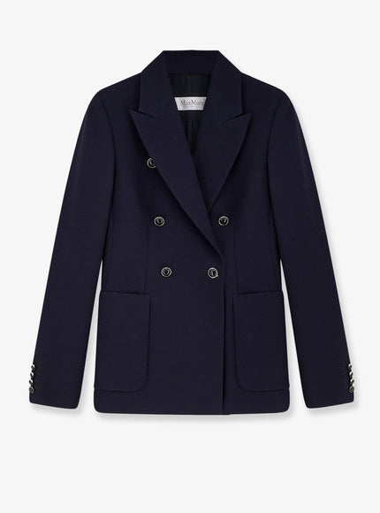 Max Mara Mxmricetta Virgin Wool Blazer Blu Marino