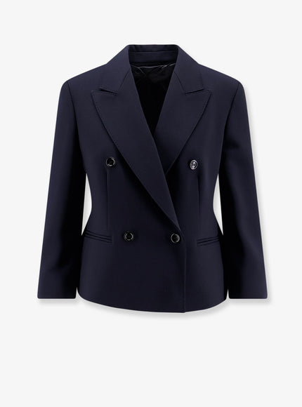 Max Mara Mxmdorico Stretch Virgin Wool Blazer Blu Marino