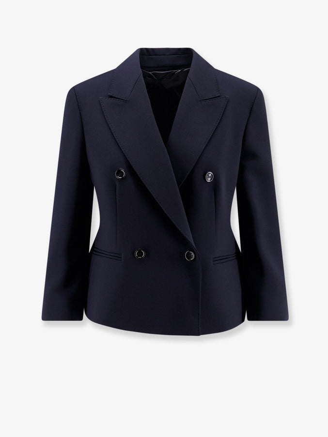 Max Mara Mxmdorico Stretch Virgin Wool Blazer Blu Marino