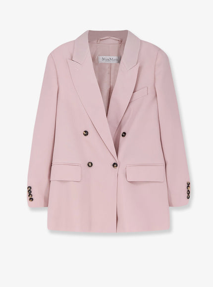 Max Mara Wool, Mohair And Silk Blend Ombrosa Blazer Beige Rosa