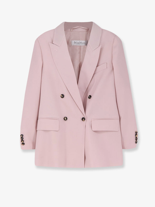 Max Mara Wool, Mohair And Silk Blend Ombrosa Blazer Beige Rosa