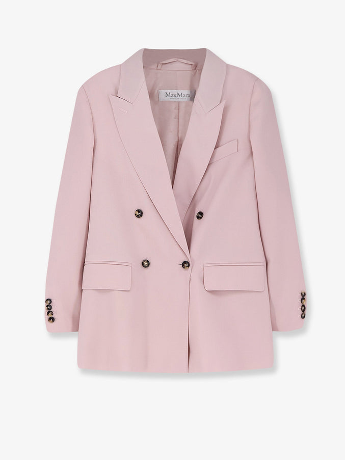 Max Mara Wool, Mohair And Silk Blend Ombrosa Blazer Beige Rosa