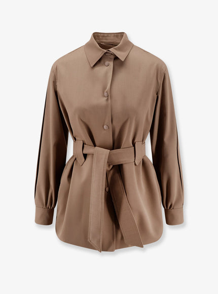 Max Mara Mxmagenzia Virgin Wool Shirt/Jacket Nocciola