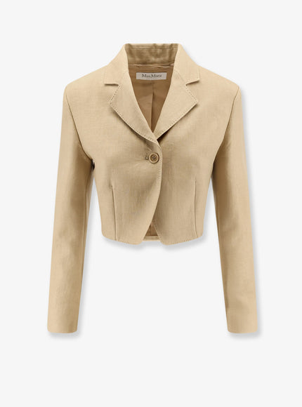 Max Mara Mxsbuono Linen Blazer Cammello