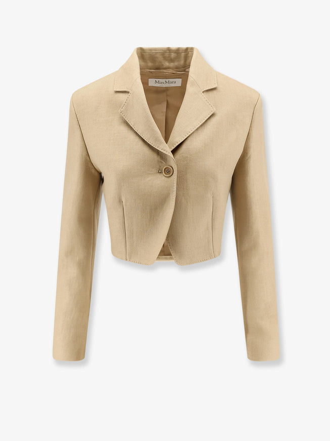 Max Mara Mxsbuono Linen Blazer Cammello