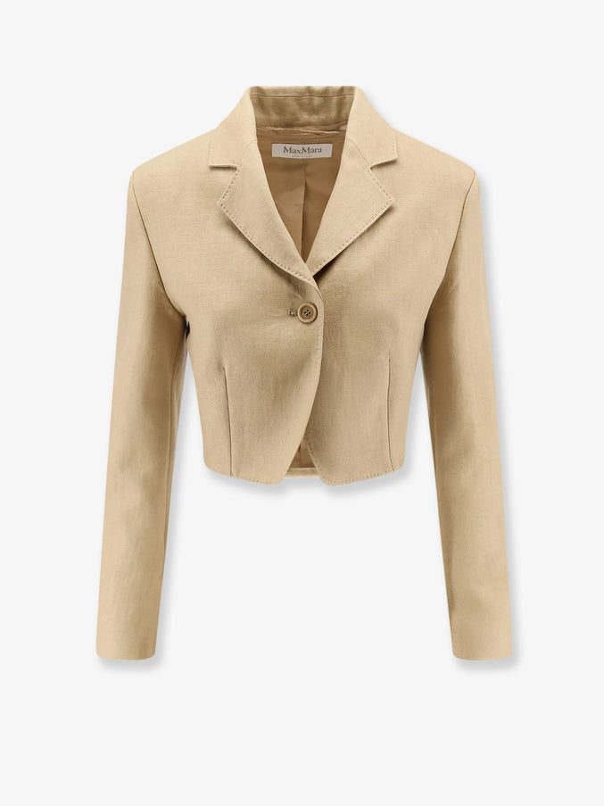 Max Mara Mxsbuono Linen Blazer Cammello