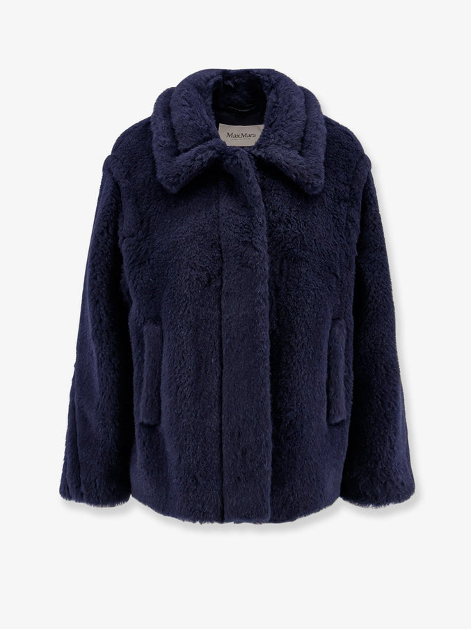 Max Mara Mxmfuggito Alpaca, Virgin Wool And Silk Jacket Blu Marino