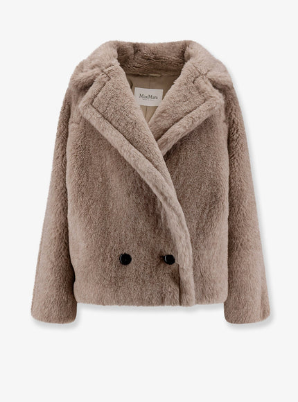 Max Mara Mxmcambusa Alpaca And Cashmere Fur Jacket Sabbia