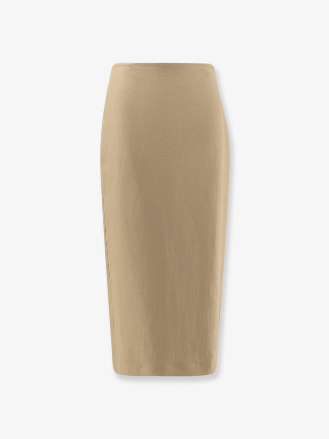 Max Mara Mxsveranda Linen Midi Skirt Cammello