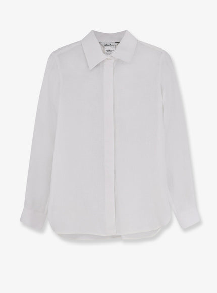 Max Mara Mxmfalasco "Vissuto" Linen Shirt Bianco Ottico