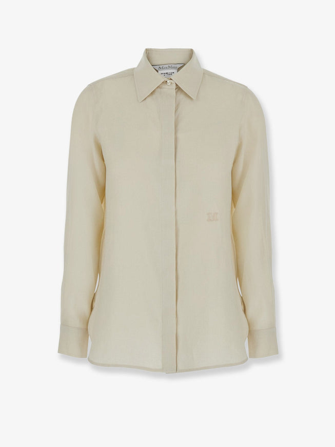 Max Mara Mxmfalasco "Vissuto" Linen Shirt Beige