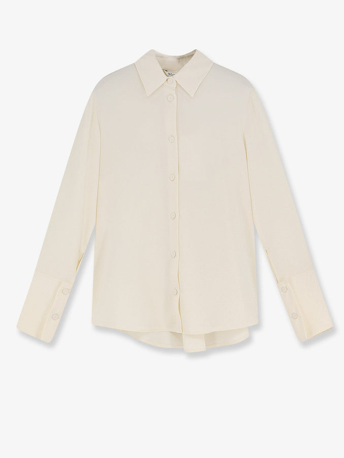 Max Mara Mxpvoliera Stretch Silk Shirt Avorio