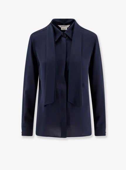 Max Mara Colmo Silk Shirt Blu Marino
