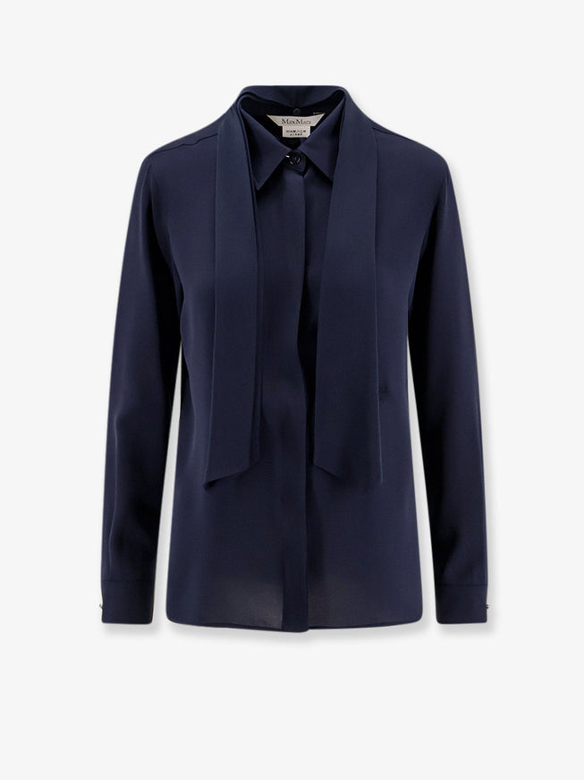 Max Mara Colmo Silk Shirt Blu Marino