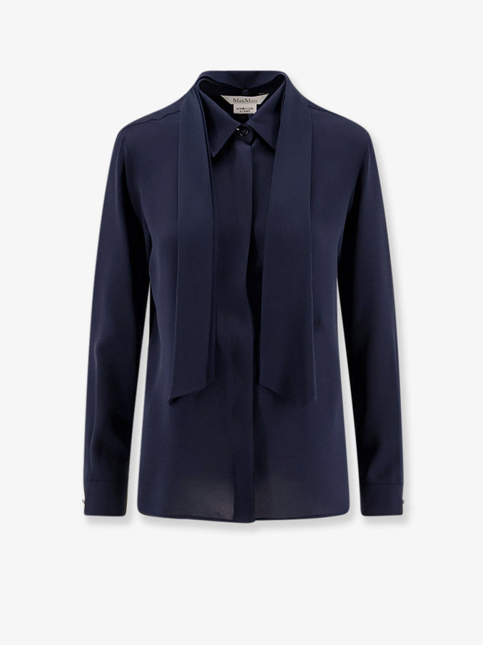 Max Mara Colmo Silk Shirt Blu Marino