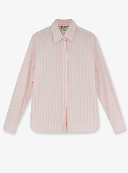 Max Mara Mxmaccenni Striped Cotton Shirt Rosa