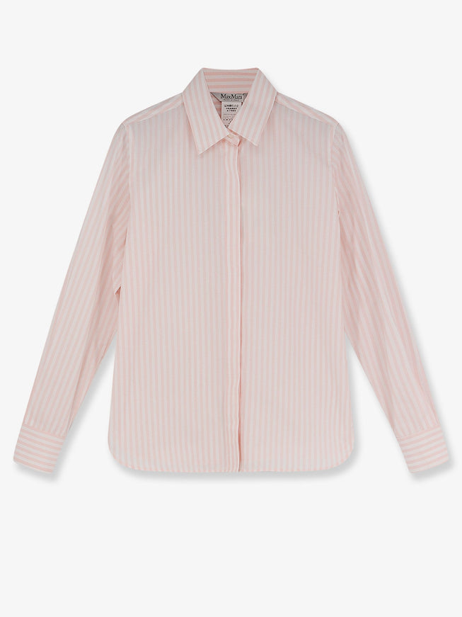 Max Mara Mxmaccenni Striped Cotton Shirt Rosa