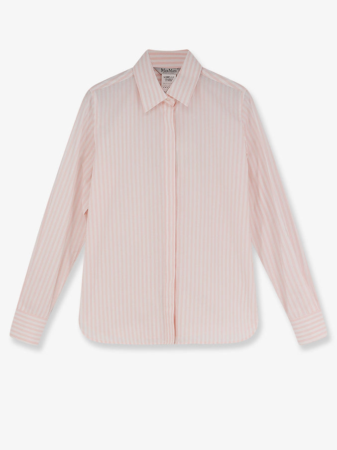 Max Mara Mxmaccenni Striped Cotton Shirt Rosa