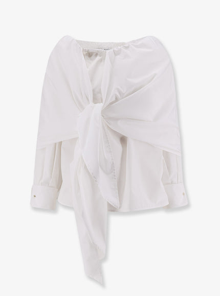 Max Mara Mxmcurvone Cotton Shirt Bianco Ottico