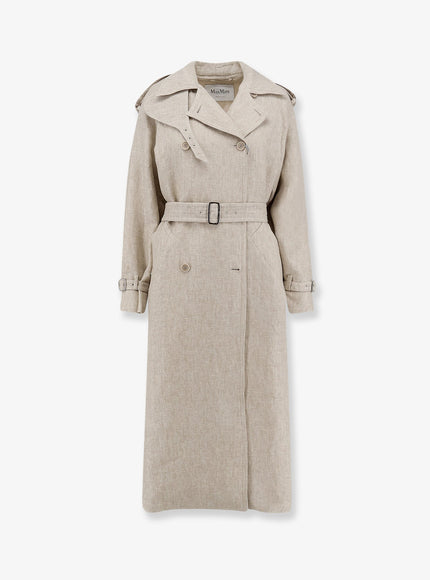 Max Mara Mxspedaggi Linen Trench Sabbia