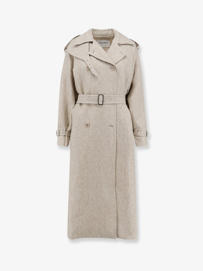 Max Mara Mxspedaggi Linen Trench Sabbia
