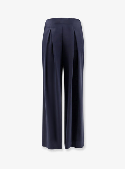 Max Mara Mxppalude Silk Trousers Blu Marino