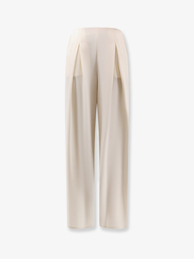 Max Mara Mxppalude Silk Trousers Avorio