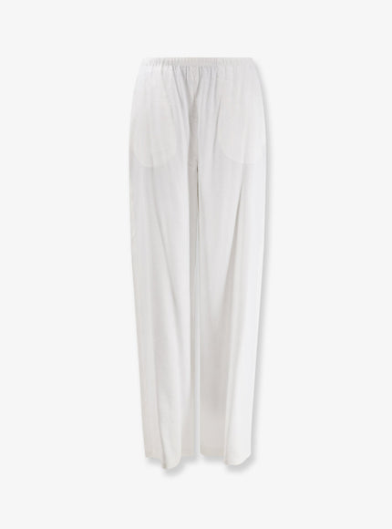 Max Mara Mxpdestino Linen And Viscose Trousers Bianco Ottico
