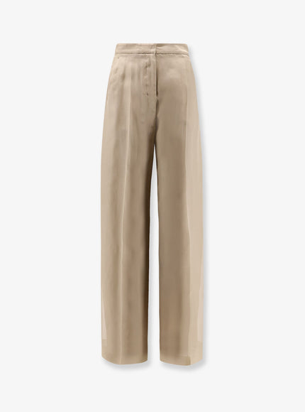 Max Mara Mxeolivi Silk Trousers Sabbia