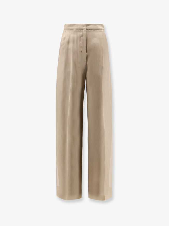 Max Mara Mxeolivi Silk Trousers Sabbia