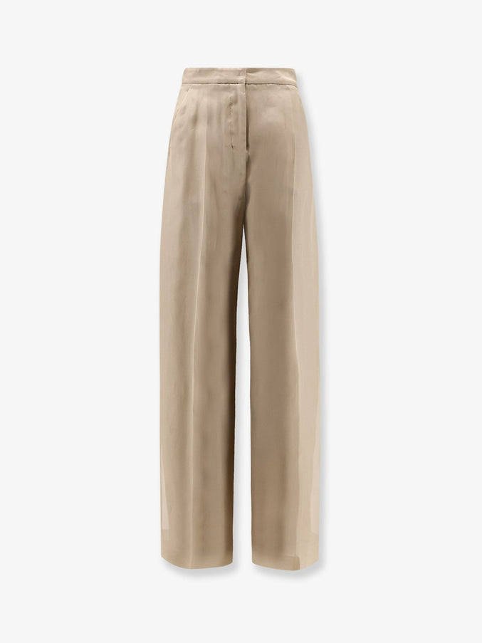 Max Mara Mxeolivi Silk Trousers Sabbia