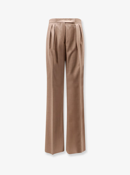 Max Mara Mxmzimino Virgin Wool Trousers Nocciola