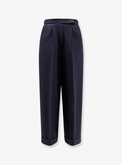 Max Mara Mxmrugiada Virgin Wool Trousers Blu Marino