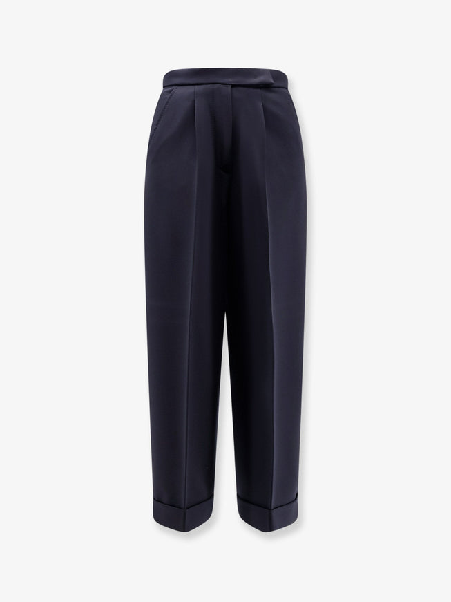 Max Mara Mxmrugiada Virgin Wool Trousers Blu Marino