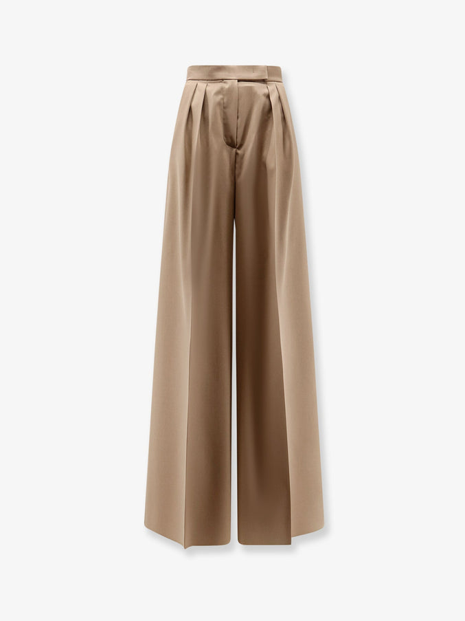 Max Mara Virgin Wool Quorum Trousers Nocciola
