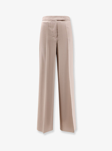 Max Mara Mxmgirone Virgin Wool, Mohair And Silk Trousers Verde Muschio