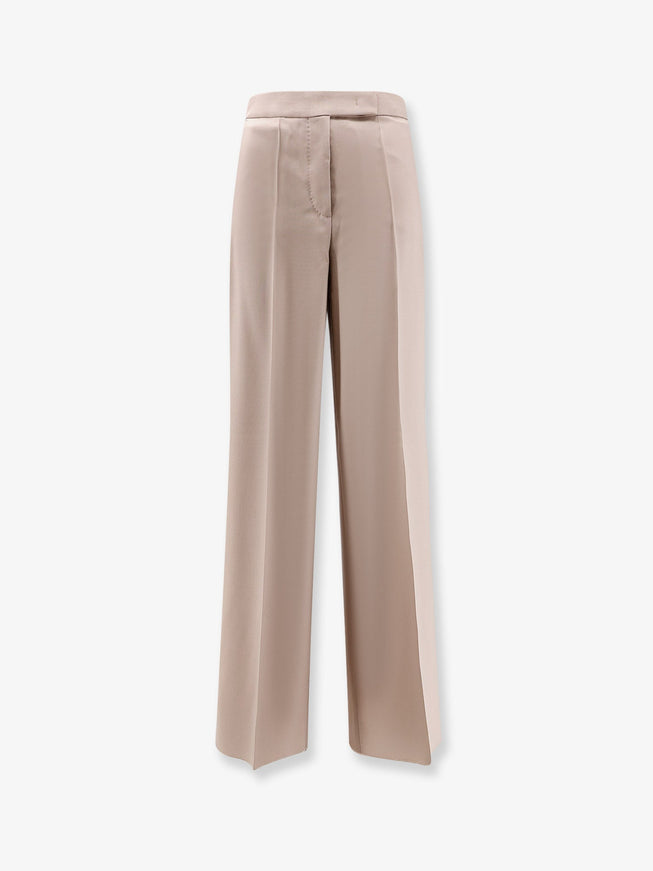 Max Mara Mxmgirone Virgin Wool, Mohair And Silk Trousers Verde Muschio