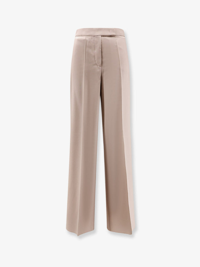 Max Mara Mxmgirone Virgin Wool, Mohair And Silk Trousers Verde Muschio