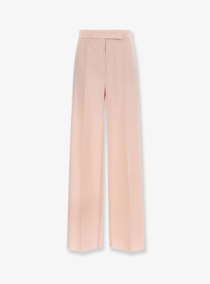 Max Mara Mxmgirone Virgin Wool, Mohair And Silk Trousers Beige Rosa