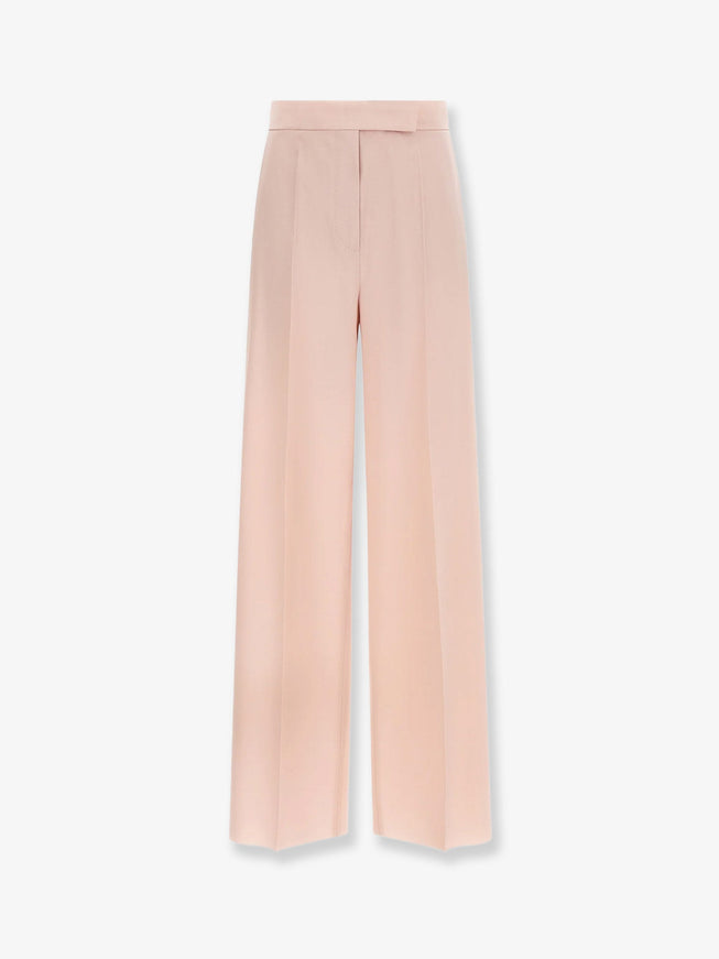Max Mara Mxmgirone Virgin Wool, Mohair And Silk Trousers Beige Rosa
