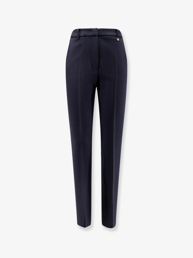 Max Mara Mxmgiglio Virgin Wool Trousers Blu Marino