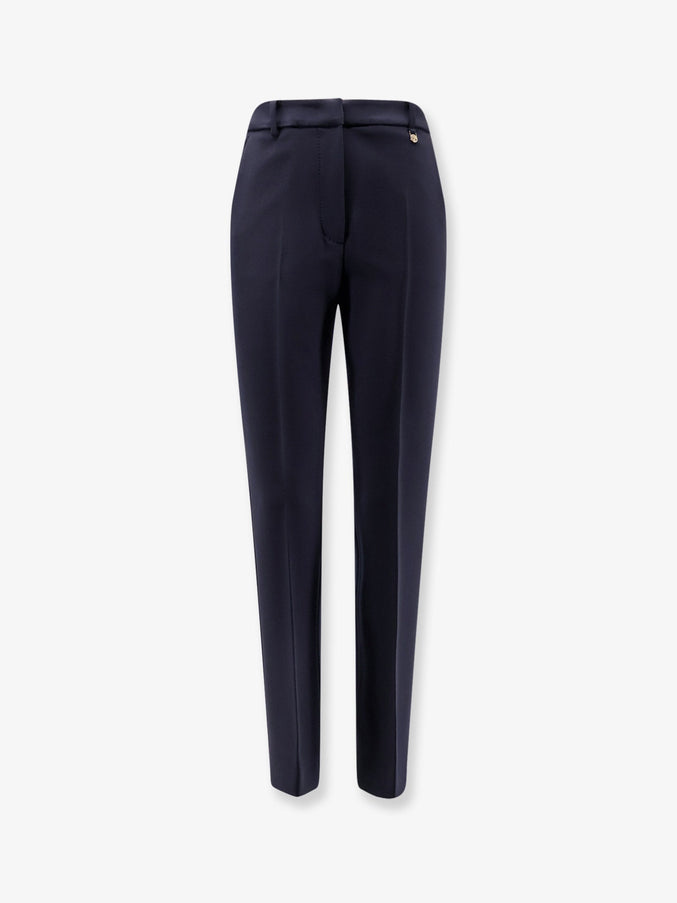 Max Mara Mxmgiglio Virgin Wool Trousers Blu Marino