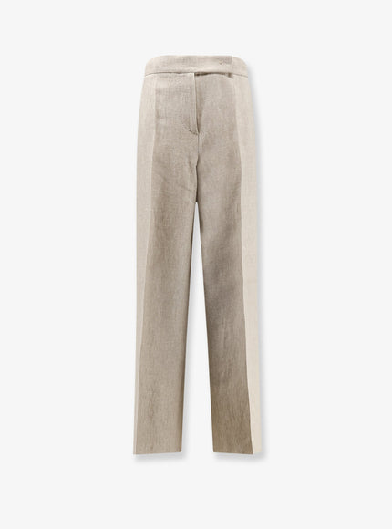 Max Mara Linen Ginnico Trousers Sabbia