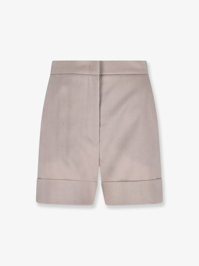 Max Mara Virgin Wool, Mohair And Wool Blend Bermuda Shorts Beige Rosa